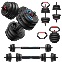 FED Fitness Feierdun Series DS4 Dumbbell Set 9-20kg Adjustable Dumbbells 2er Set, 5-in-1 Barbell, Kettlebell, Push-up Stand, Full Body Strength Training
