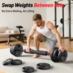 FED Fitness Feierdun Series DS4 Dumbbell Set 9-20kg Adjustable Dumbbells 2er Set, 5-in-1 Barbell, Kettlebell, Push-up Stand, Full Body Strength Training