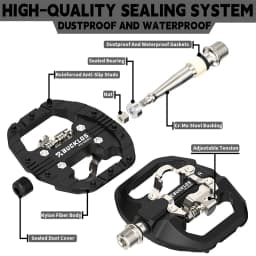 BUCKLOS Bike Lock Pedals for SPD Dual Function MTB Pedal 9/16'' Nylon Fiber Mountain Bike Pedals Non-slip Bicycle Pedal PD-M650