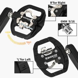 BUCKLOS Bike Lock Pedals for SPD Dual Function MTB Pedal 9/16'' Nylon Fiber Mountain Bike Pedals Non-slip Bicycle Pedal PD-M650