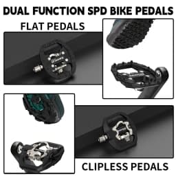 BUCKLOS Bike Lock Pedals for SPD Dual Function MTB Pedal 9/16'' Nylon Fiber Mountain Bike Pedals Non-slip Bicycle Pedal PD-M650