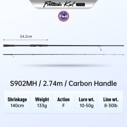 Kingdom Fortitude Keel Pro Fishing Rod 2.26m 2.46m 2.59m 2.74m 2.59m 2.76m 3.2m 3.6m RF Action Fuji A Long Casting Fishing Rods