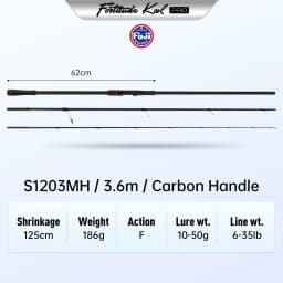 Kingdom Fortitude Keel Pro Fishing Rod 2.26m 2.46m 2.59m 2.74m 2.59m 2.76m 3.2m 3.6m RF Action Fuji A Long Casting Fishing Rods
