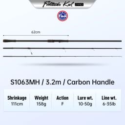 Kingdom Fortitude Keel Pro Fishing Rod 2.26m 2.46m 2.59m 2.74m 2.59m 2.76m 3.2m 3.6m RF Action Fuji A Long Casting Fishing Rods