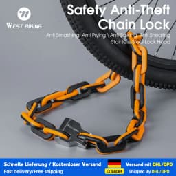 WEST BIKING Bicycle Lock MTB Road Bike Heavy Duty Safety Anti-Theft Chain Lock for Motorcycle Lengthen Thicken Chain Anti-Rust