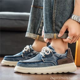 2026 New Men's Breathable Canvas Loafers Lightweight Denim Slip-On Sneakers, Casual Walking Flats for Spring/Summer