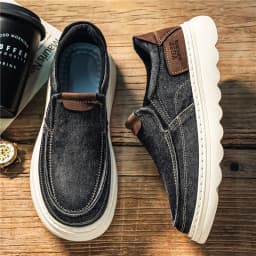 2026 New Men's Breathable Canvas Loafers Lightweight Denim Slip-On Sneakers, Casual Walking Flats for Spring/Summer