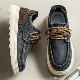 2026 New Men's Breathable Canvas Loafers Lightweight Denim Slip-On Sneakers, Casual Walking Flats for Spring/Summer
