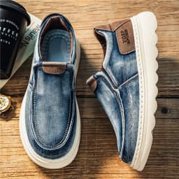 2026 New Men's Breathable Canvas Loafers Lightweight Denim Slip-On Sneakers, Casual Walking Flats for Spring/Summer