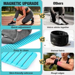 2Pcs Adjustable Magnetic Weighted Wrist Ankle Weights Bracelet 1LB Each for Yoga Fitness Walking Training