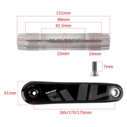 WUZEI 3/8 Bolt Direct Mount Carbon Fiber Mountain Bike Crank 8/9/10/11/12S Axle 24MM for SRAM XX1 X01 X1 GX Ultralight Crank