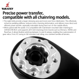 WUZEI 3/8 Bolt Direct Mount Carbon Fiber Mountain Bike Crank 8/9/10/11/12S Axle 24MM for SRAM XX1 X01 X1 GX Ultralight Crank