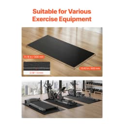 SucceBuy Treadmill Mat for Carpet Floor Exercise Equipment Mat for Elliptical Walking Pad High Density PVC Protector for Home