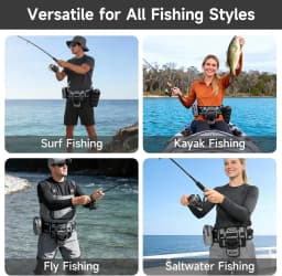 SANLIKE Fishing Belt Rod Holder Wading Fly Fishing Belt Kit Adjustable Fighting Waist Belt with Detachable Tackle Bag