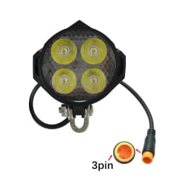 Ebike LED Headlight Accessories 36V 48V Lamp 3pin Built-in Horn Front Light 4 LED Bulbs for Electric Scooters Bicycles