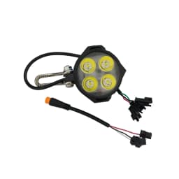Ebike LED Headlight Accessories 36V 48V Lamp 3pin Built-in Horn Front Light 4 LED Bulbs for Electric Scooters Bicycles