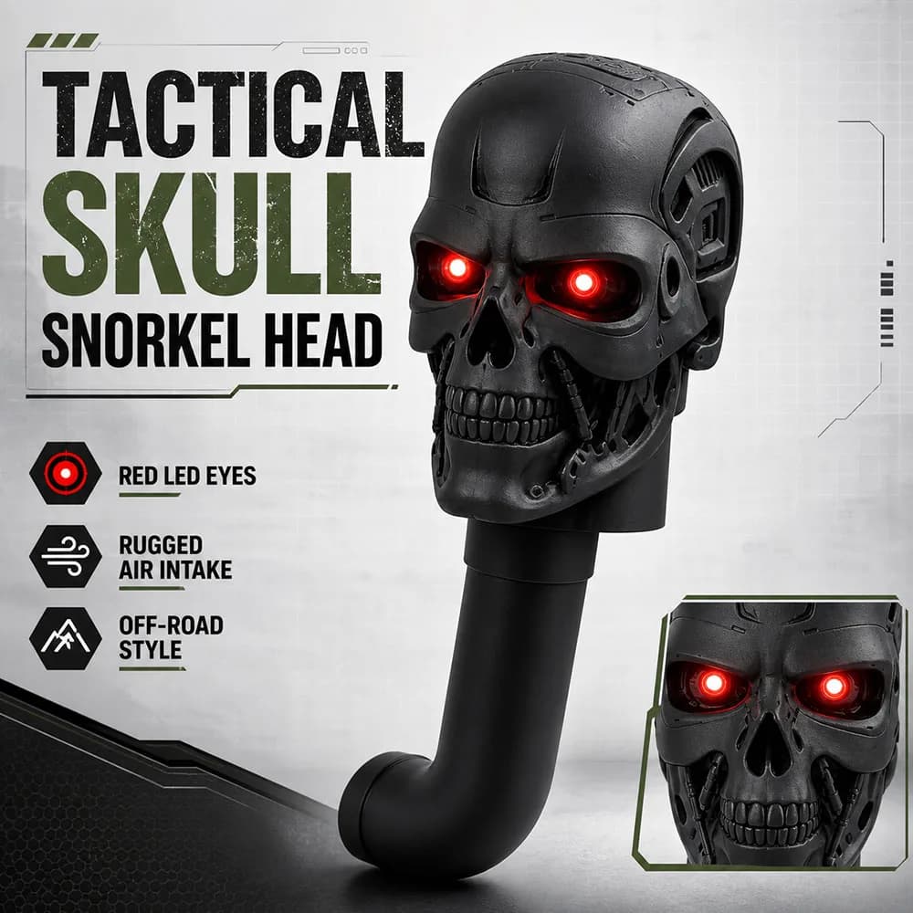 Off Road Vehicle Snorkel Head Air Intake Ram Cap Exhaust Breathing Tube Top Cover for SUV Truck Outdoor Wading Driving Kit