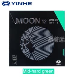 YINHE MOON 12 Green Blue Table Tennis Rubber Sheet Pips-In Non-sticky Ping Pong Rubber ITTF Approved Soft/Hard Free Boosting