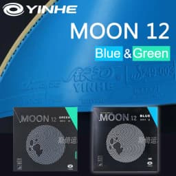 YINHE MOON 12 Green Blue Table Tennis Rubber Sheet Pips-In Non-sticky Ping Pong Rubber ITTF Approved Soft/Hard Free Boosting