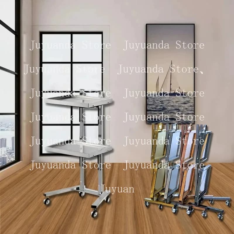 Beauty Salon Trolley Barber Shop Trolley Hair Salon Dedicated Stainless Steel Foldable Trolley Hair Salon Tool