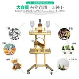 Beauty Salon Trolley Barber Shop Trolley Hair Salon Dedicated Stainless Steel Foldable Trolley Hair Salon Tool
