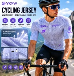 YKYW Man Short Sleeve Cycling Jersey Breathable Seamless Printed Bike Shirt Quick-drying Sportswear Outdoor Clothing  Reflective