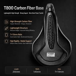 2026FKFB Ultra Full Carbon 3D Printed Bike Saddle 185g TorayT800 Carbon Fiber Base for MTB Mountain Cycling Saddle Seat 145mm