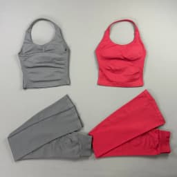 2Pcs Flare Leggings Set Seamless Halter Sports Top and Solid Women Hip Lifting Flared Pants Set for Workout Fitness Clothingv