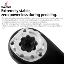 WUZEI Carbon Fiber MTB Crank 3 Bolts Direct Mount Mountain Bicycle Sprocket 165 170 175mm Bike Crank Arm 24mm AL7075 Axle