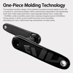 WUZEI Carbon Fiber MTB Crank 3 Bolts Direct Mount Mountain Bicycle Sprocket 165 170 175mm Bike Crank Arm 24mm AL7075 Axle