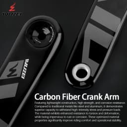 WUZEI Carbon Fiber MTB Crank 3 Bolts Direct Mount Mountain Bicycle Sprocket 165 170 175mm Bike Crank Arm 24mm AL7075 Axle