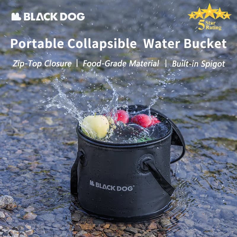 BLACKDOG Collapsible Water Bucket, Portable Foldable Camping Water Container Large Capacity 20L, Food Grade for Hiking Fishing
