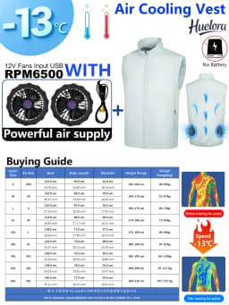 Unisex Stand Collar Sleeveless Air Cooling Vest with 4/3/2 Back Built-in USB Powerful Fans,Breathable Summer Waistcoat