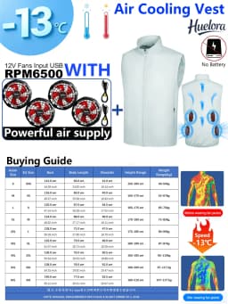 Unisex Stand Collar Sleeveless Air Cooling Vest with 4/3/2 Back Built-in USB Powerful Fans,Breathable Summer Waistcoat