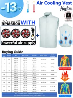 Unisex Stand Collar Sleeveless Air Cooling Vest with 4/3/2 Back Built-in USB Powerful Fans,Breathable Summer Waistcoat