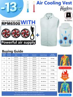 Unisex Stand Collar Sleeveless Air Cooling Vest with 4/3/2 Back Built-in USB Powerful Fans,Breathable Summer Waistcoat