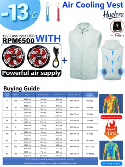 Unisex Stand Collar Sleeveless Air Cooling Vest with 4/3/2 Back Built-in USB Powerful Fans,Breathable Summer Waistcoat