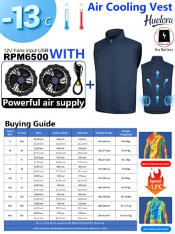 Unisex Stand Collar Sleeveless Air Cooling Vest with 4/3/2 Back Built-in USB Powerful Fans,Breathable Summer Waistcoat