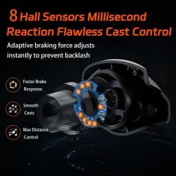 ANATONO STARFALL Ultra Digital Baitcasting Reel with 8 Hall Sensors, 4 Signature Buzz Modes SOLAR Electronic Braking System