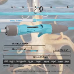 ROLLFISH 1.55M Titanium Tip Octopus Squid Cuttle Carbon Fiber Saltwater Boat Light Slow Jigging Casting Fishing Rod +Storage Bag