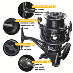 CAZULO New dual brake spinning wheels, seamless slanted mouth wire cup front and rear brakes, long throw carp wheels