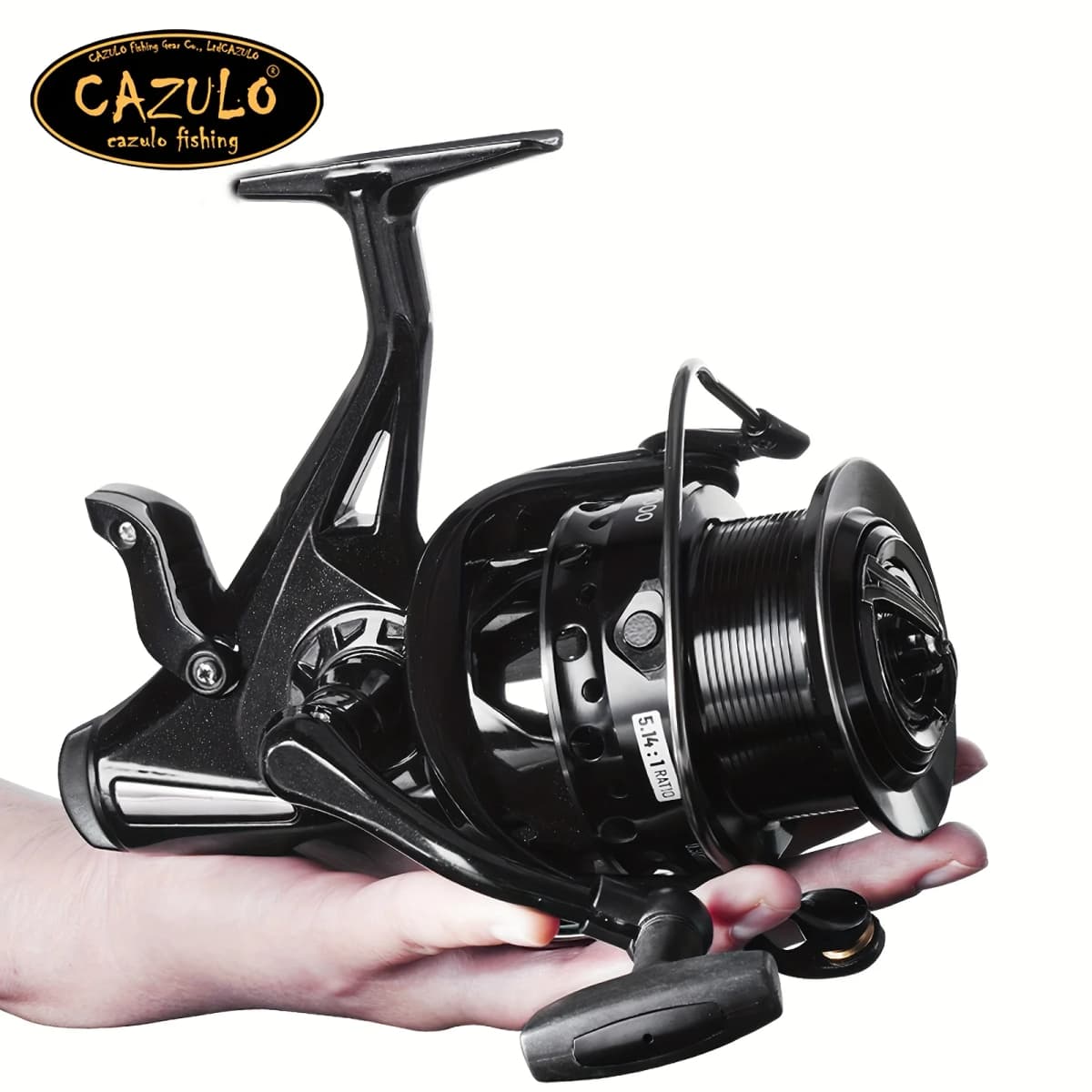 CAZULO New dual brake spinning wheels, seamless slanted mouth wire cup front and rear brakes, long throw carp wheels