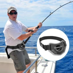 SANLIKE Fishing Belt Rod Holder,360 °Adjustable Fishing Fighting Waist Belt with EVA Padded Plastic Material Fishing Belt