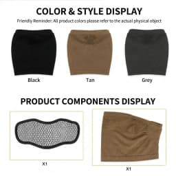 Tactical Protective Face Mask Breathable Knit Neck Gaiter with Steel Mesh Guard for Airsoft Paintball Hunting Training Outdoor