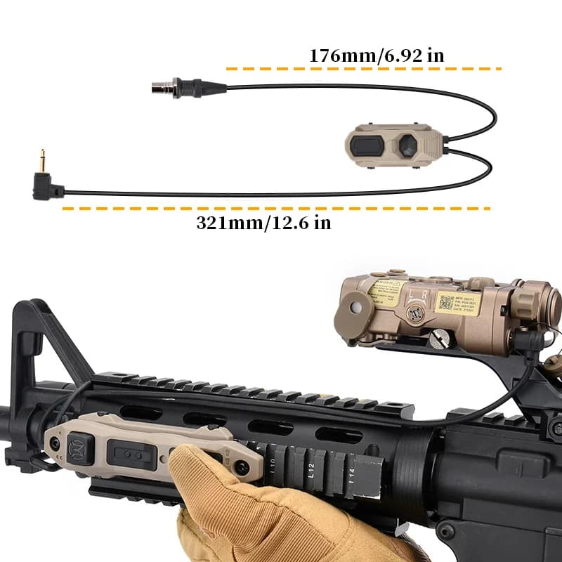 AXON Tactical Remote Pressure Switch Mod Button Compatible with SF M300 M600 2.5 3.5 Crane Plug Fit 20mm Rail for NGAL PEQ OGL