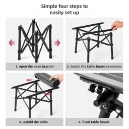 BISINNA Aluminum Alloy Camping Table Ultra-light Portable Folding Table for Outdoor Hiking Picnic Fishing Barbecue Travel