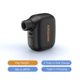 Airbank AS100 Portable Mini Bicycle Pump 100PSI Type-C Presta Schrada Valve Air Inflator Cycling Bike Accessories