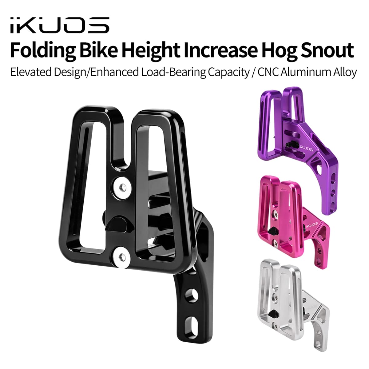 iKUOS Folding Bicycle Front Rack Heightening Base CNC Aluminum Alloy For Brompton/Dahon/JAVA neo Front Rack Heightening Base