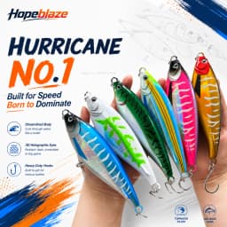 Hopeblaze Hurricane No.1 Saltwater Heavy Sinking Pencil Luminous 45/90g Fishing Lure for Big Game Amberjack GT Tuna Barracuda