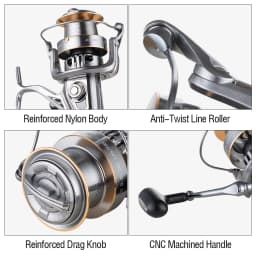 1PCS Long Casting Spinning Fishing Reel, 5+1 Stainless Steel Bearings, CNC Aluminum Spool, Max Drag 20kg/44lbs